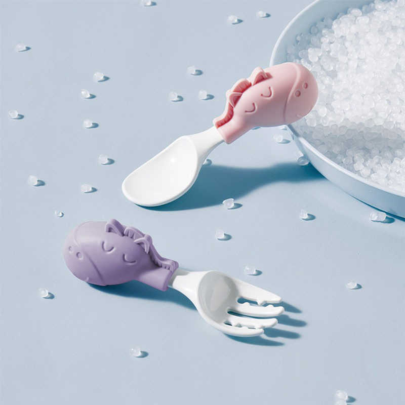 

Cups Dishes Utensils Silicone Baby Spoon Fork Set Children Soft Scoop Spork Utensils Kit Toddler Kids Cartoon Tableware Safe Training Feeding Cutlery AA230413