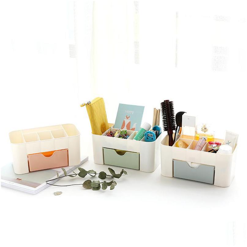 

Jewelry Boxes Plain Color Makeup Box Home Mtifunction Desktop Storage With Small Der Desk Case Drop Delivery Packaging Displa Dhgarden Dh6Ta
