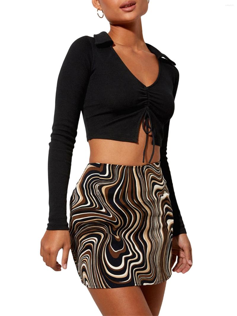 

Skirts L Ieserram Womens High Waist Bodycon Mini Y2K Stripe Printed A Line Pencil Boho Stretch Summer Short Skirt, Brown