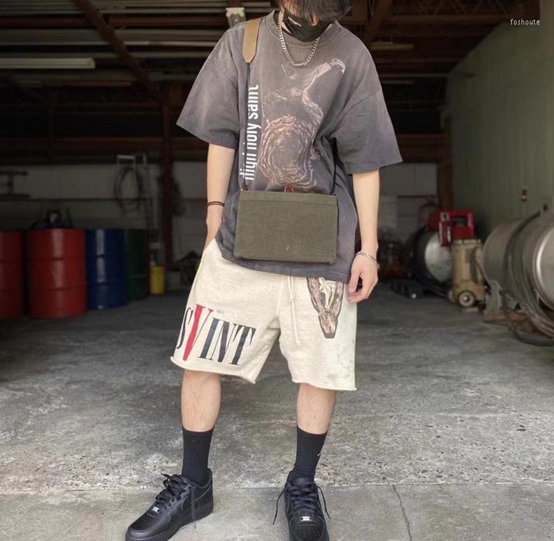 

Men' T Shirts Spring Summer Oversized Shirt High Street Men Women Saint Michael Wash Water Short Sleeve Harajuku Retro Vintage