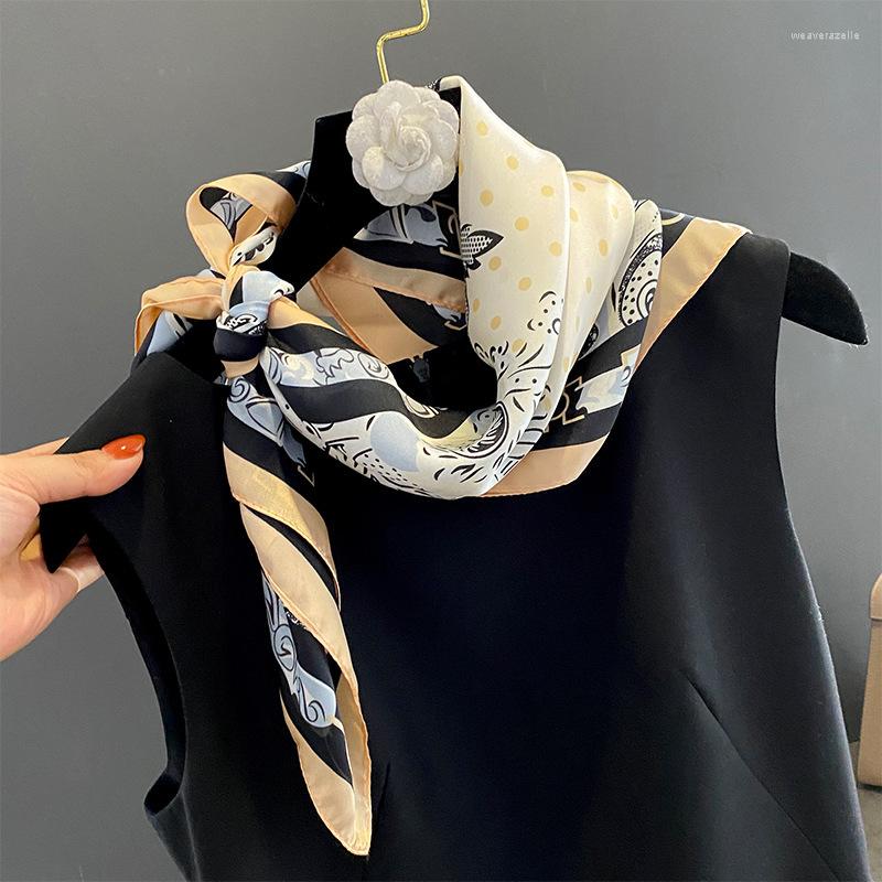 

Scarves Silk Square Scarf For Women Shawl Satin Hijab Neckerchief Female Ribbon Headband Fashion Wraps Bandana 2023