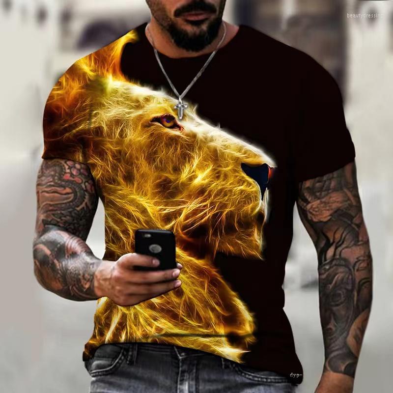 

Men's T Shirts 3D Shirt For Men Lion Print Top Summer Animal Harajuku T-Shirt Oversized Round Neck Hip Hop Street Tees Casual Vintage, Dxcl-220808-123