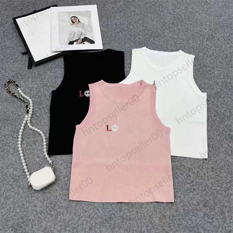 

Pink Womens Tanks Camis Designer Spring Summer Fashion Loose Casual Luxury Classic Brand Letter Logo Pure Cotton Solid Round Neck Sleeveless Tank Top 3 Colors, 10