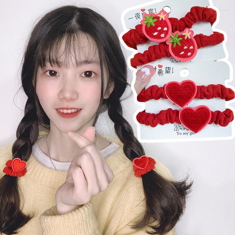 

Hair Accessories 2023 Baby Band Red Scrunchies Girls Elastic Bands Kid Fruit Design Ponytail Holder Party Children, Apple