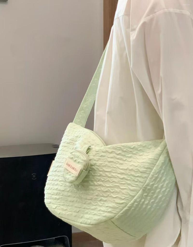 

Evening Bags Canvas Shoulder Crossbody For Woman 2023 Mint Green Large Korean Female Shopper Messenger Girl Student Handbags Book Bag, Light green
