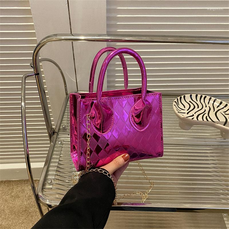 

Evening Bags Vintage Women Top-handle Bag Diamond Lattice Ladies Tote Crossbody Fashion Chain Female Shoulder Purses And Handbags, Purple