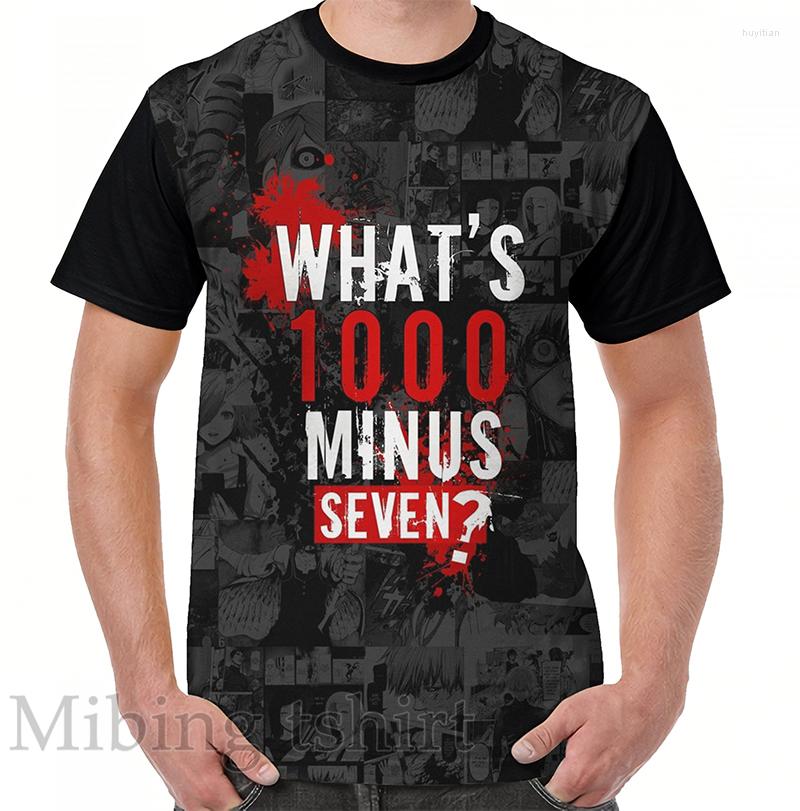 

Men's T Shirts Funny Print Men Shirt Women Tops Tee Whats 1000 Minus 7 Graphic T-Shirt O-neck Short Sleeve Casual Tshirts