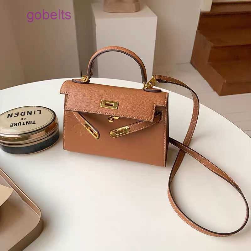 

Original Hermss Handbags Kelys palm 2023 new print second generation women's mini Anna same one-shoulder messenger 2 with logo 92O2, White6