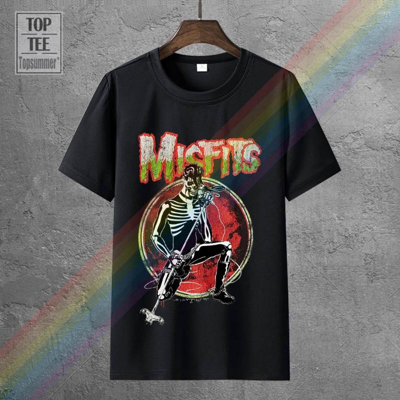 

Men's T Shirts Misfits Distressed Skeleton Solo Punk Shirt (Sml-2Xl) Badhabitmerch Cool Casual Tee, 0003882-black