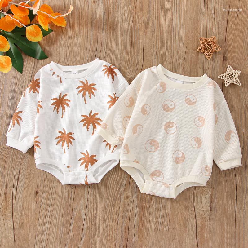 

Rompers Infant Born Baby Girl Boy Spring Autumn Romper Long Sleeve O Neck Tai Chi Diagram/Tree Print Casual Playsuit Yin Yang Outfit