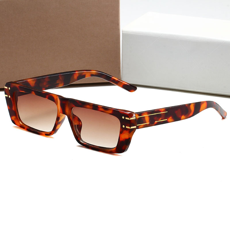 

Square leopard print sunglasses suncloud sunglasses PC frame hot gold temples men and women sunglasses outdoor leisure sunglasses eyeglasses