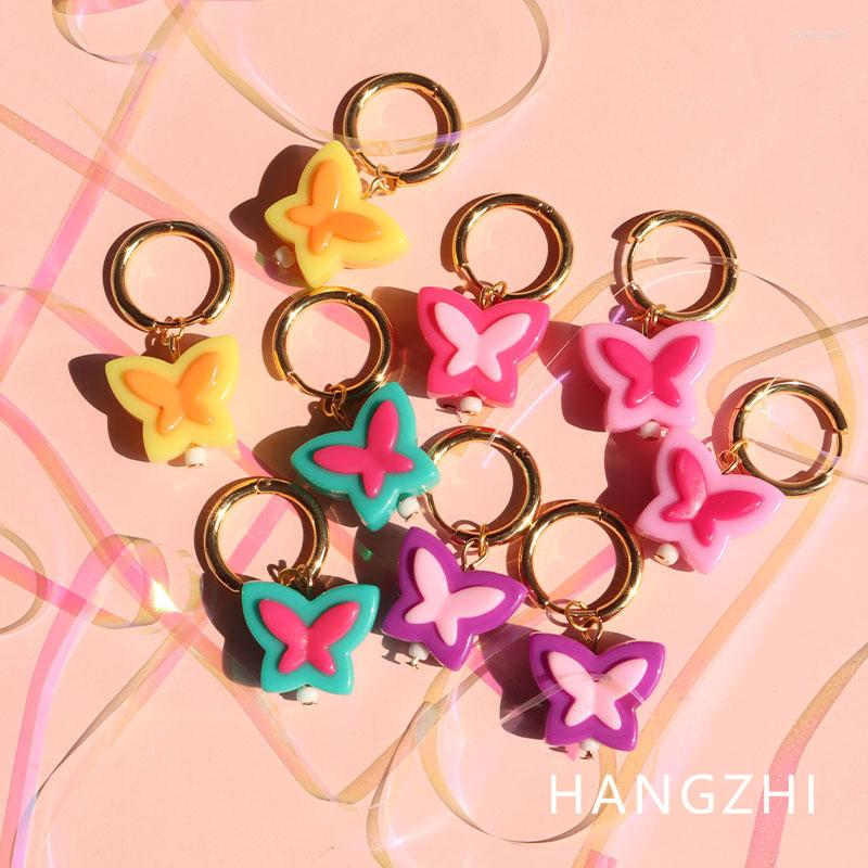 

Dangle Earrings HANGZHI Y2K Contrasting Color Butterfly Handmade Personality Acrylic For Women Girl 2023 Summer Jewelry