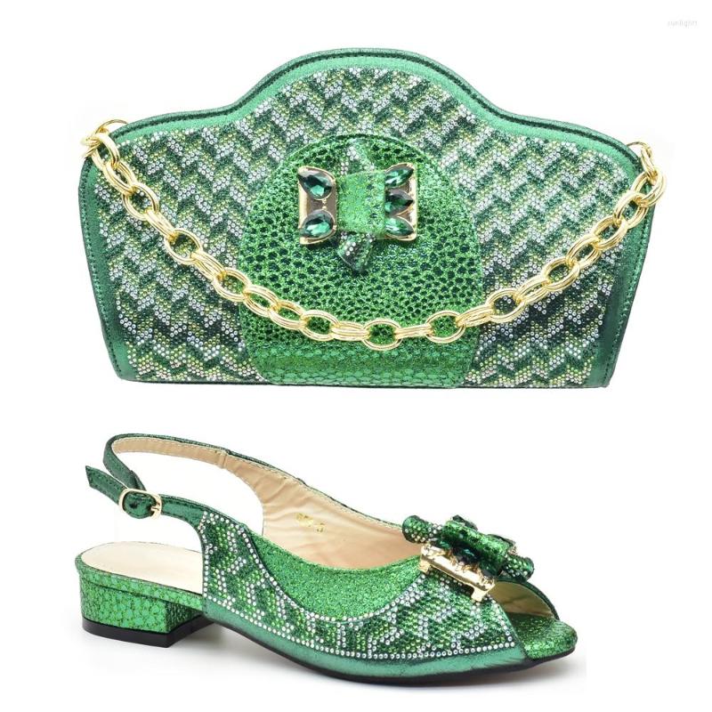 

Dress Shoes Italian And Bags Matching Set With Rhinestone Italy Elegant Low Heels Pumps Africa Shoe Wedding Bride, Wine
