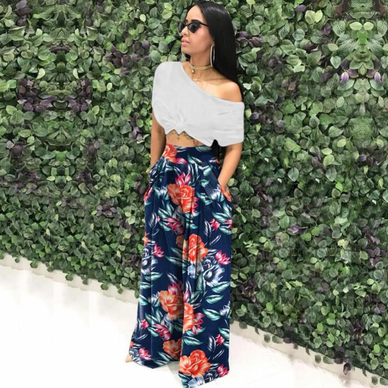 

Ethnic Clothing Dashiki African Casual High Waist Loose Wide Leg Pants For Women Spring Autumn Female Floor-Length Ladies Trousers