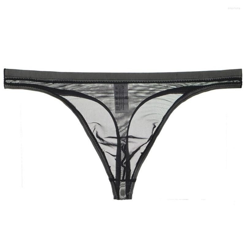 

Underpants Underwear Man Sexy T-Back Thong G-String Briefs Breathable Tangas Mesh See Through Underpant Gay Lingerie Male Panties, White