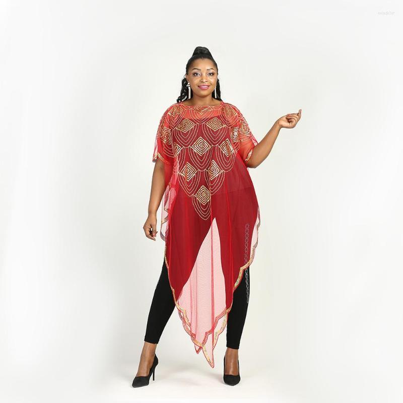 

Ethnic Clothing African Dresses For Women 2023 Summer Sequined Plus Size Shirts Dress Clothes