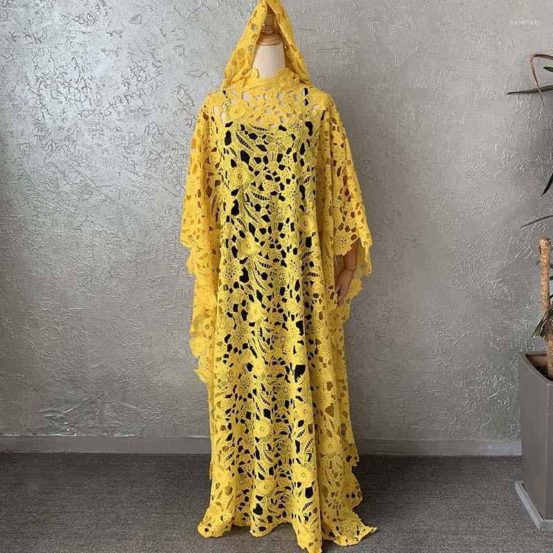 

Ethnic Clothing Africa African Dresses For Women Muslim Long Dress High Quality Length Fashion Lace Lady With Headtie