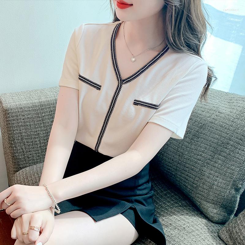 

Women' Blouses Fashion Ladies Shirts Elegant Women' 2023 Spring Summer Short Sleeve Tops Blusas Mujer, Pictures