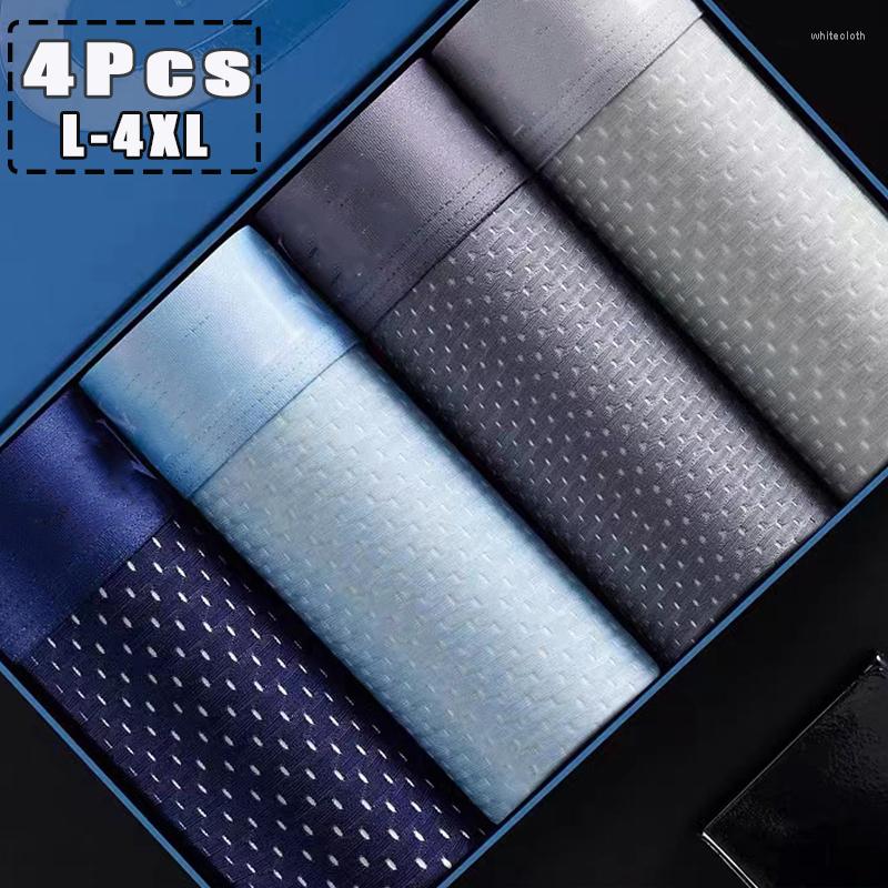 

Underpants 4pcs/lot Sexy Men's Panties Large Size Low Waist Male Underwear Comfortable Breathable Seamless Elasticity Ultra Thin Men, Black