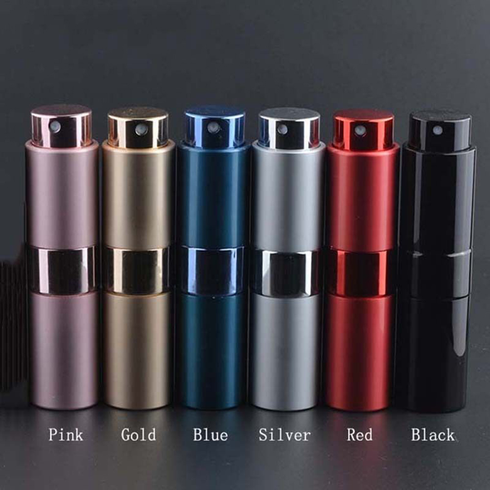 

Aluminum Telescopic scalable rotary Perfume Bottle Spray Travel Refillable MINI atomizer Cosmetic Containers 8ml 15ml