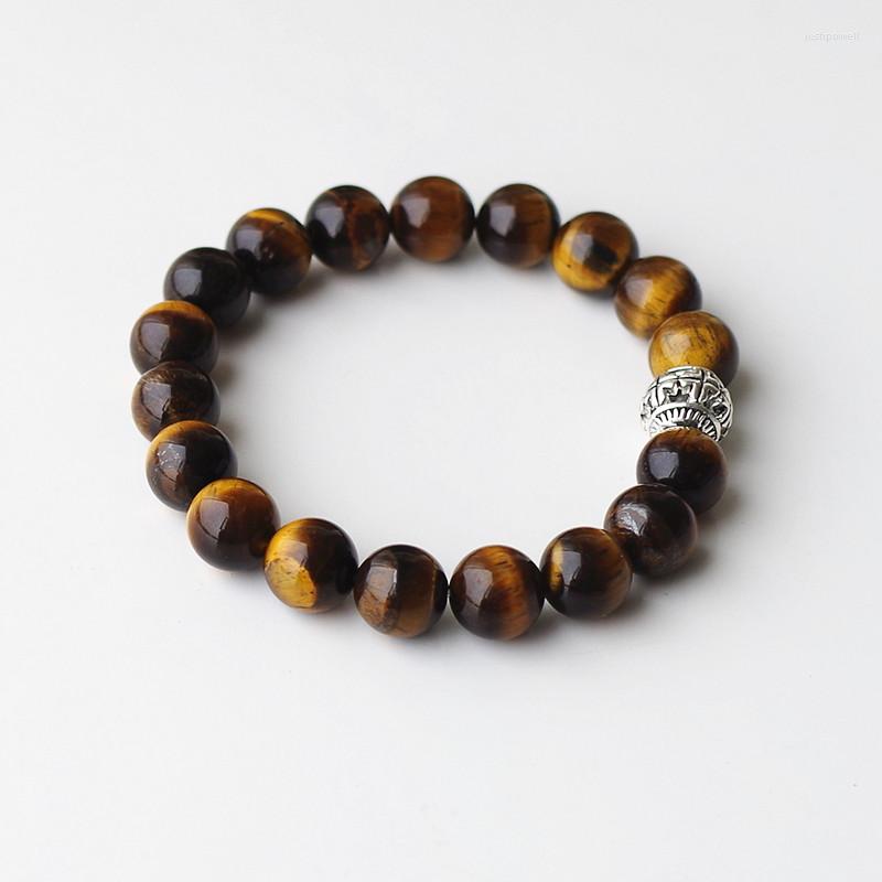 

Strand 10MM Yellow Tiger Eye Beads Stone Bracelet For Men Handmade Bracelets Natural Charm Buddha Jewelry