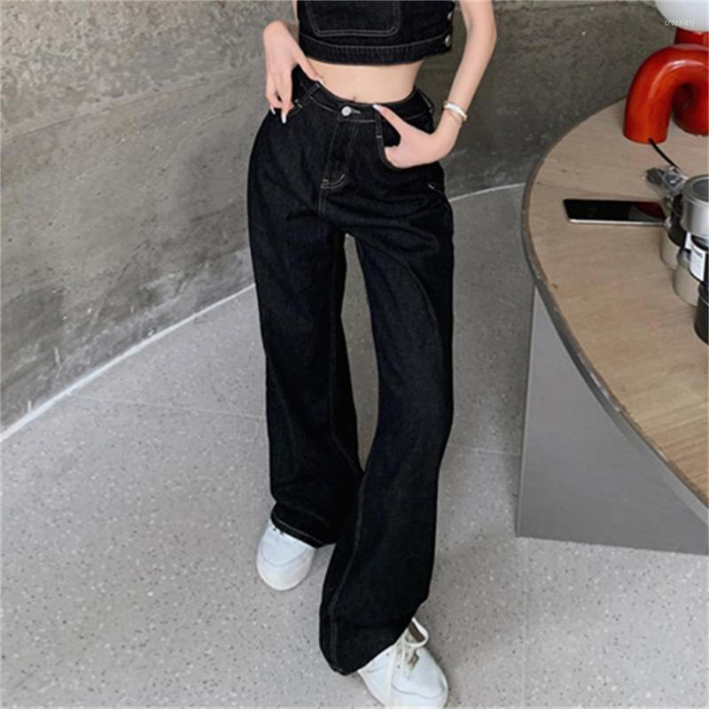 

Women' Jeans 2023 High Waisted For Women Clothing Straight Leg Denim Pants Trousers Mom Jean Baggy Full Length Pantalones, Black