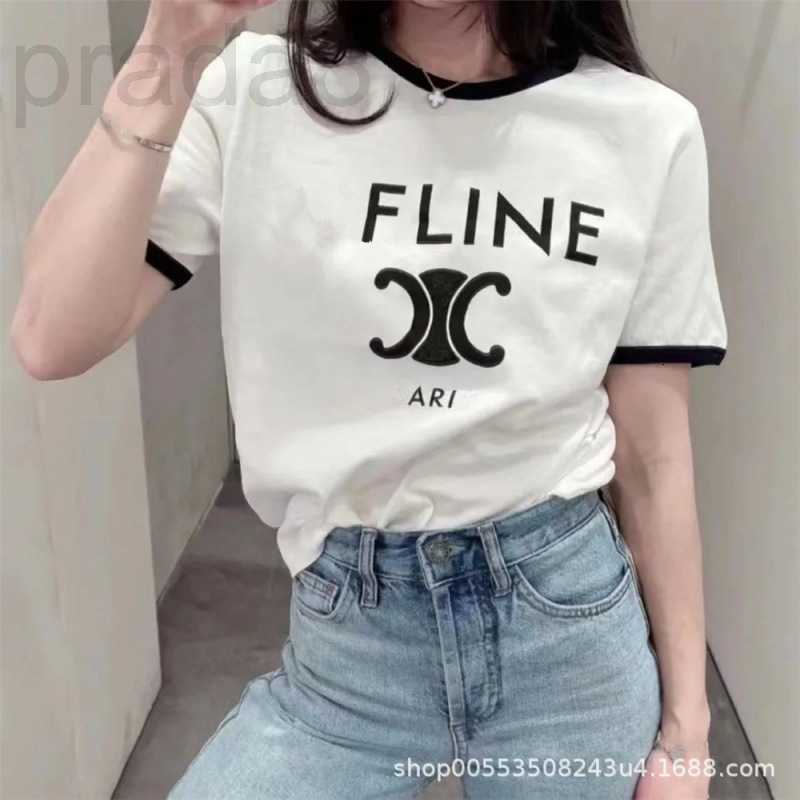 

Women' Hoodies & Sweatshirts designer Correct Summer New Triumph Letter Print Short Sleeve Crew Neck T-shirt Top Color Contrast Fashion SIU7, White