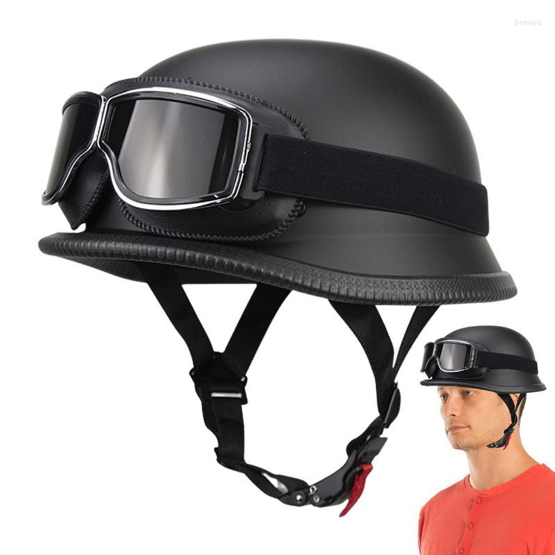 

Motorcycle Helmets Summer Vintage Cap Half-faced Goggles Biker Scooter Touring Baseball With Visor Tool Safety Hat For Men, Xl