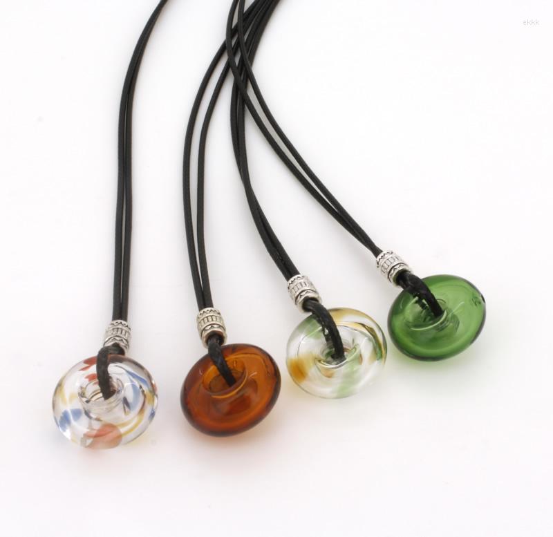 

Pendant Necklaces Circle Glass Crystal Essential Oil Bottle Necklaces&Pendants Aroma Perfume Diffusfer Necklace Air Fresher