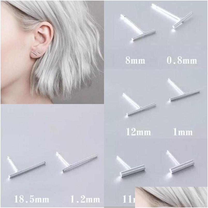 

Stud New Novelty 925 Sier Punk Style T Bar Earrings For Women Ear Fine Jewelry Brincos Bijoux Drop Delivery Dhgarden Dhqy3