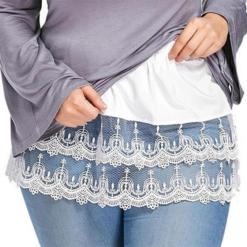 

Skirts Women Extend Lace Trim Extender Underskirt Cotton Detachable Layering Mini Skirt Fake Shirt Blouse Tail Hem Seven Sizes, Bk