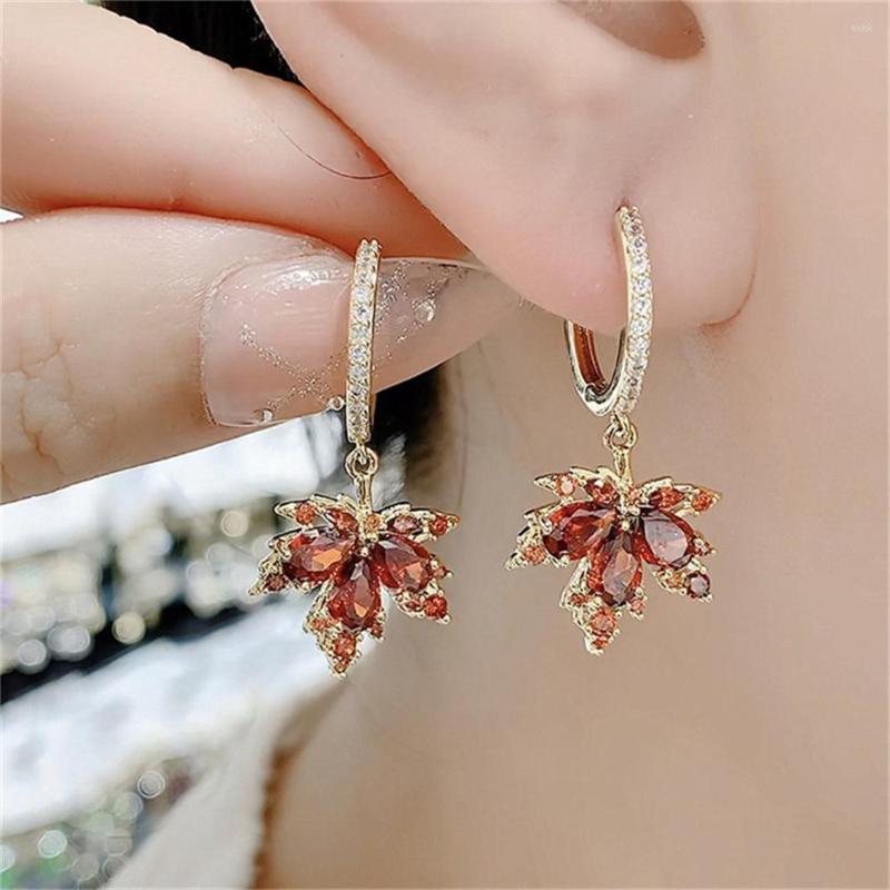 

Dangle Earrings Korean Red Rhinestone Zircon For Women Temperament Pearl Tassel Pendant Fashion Party Jewelry
