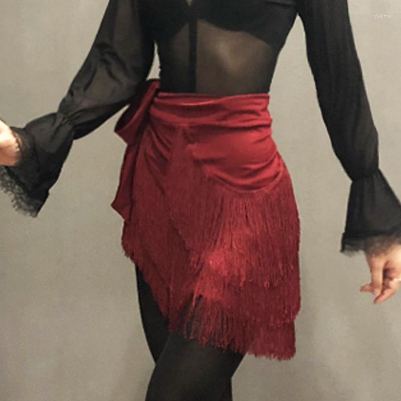 

Stage Wear 2023 Latin Dance Dress Women Tassel Skirt For Ballroom Samba Tango Chacha Belly Dancing Performamnce, Black