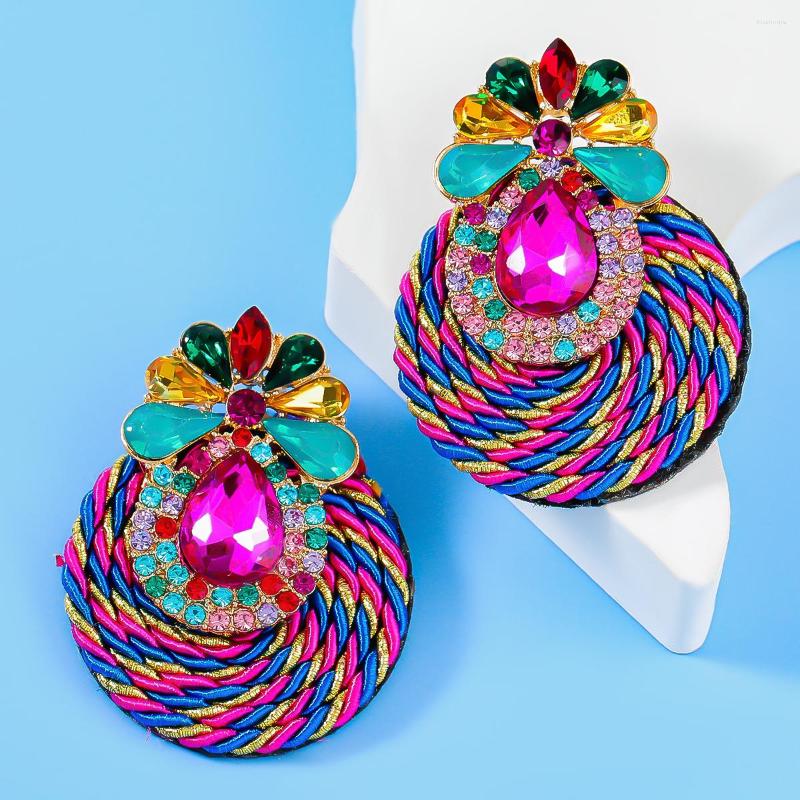 

Dangle Earrings DOINGPRO 2023 Spring Metal Rhinestone Geometry Bohemian Holiday Statement Women's Fashion Jewelry