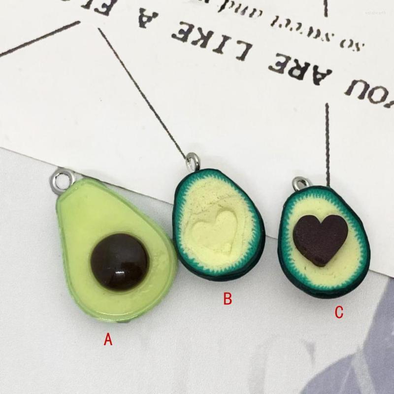 

Charms 12pcs Kawaii 3D Polymer Clay Avocado Pendants For DIY Decoration Earrings Key Chains Fashion Jewelry Accessories LL008