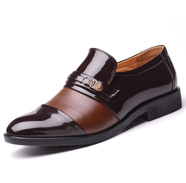 

Men Dress Leather Shoes Slip on Patent Leather Mens Casual Oxford Shoe Moccasin Glitter Male Footwear Pointed Toe Boots, 33