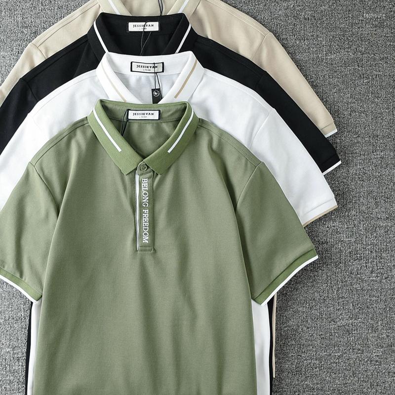 

Men's T Shirts Summer Men's Thin Polo Shirt Business Casual Delicate Embroidered Lapel T-shirt, Black