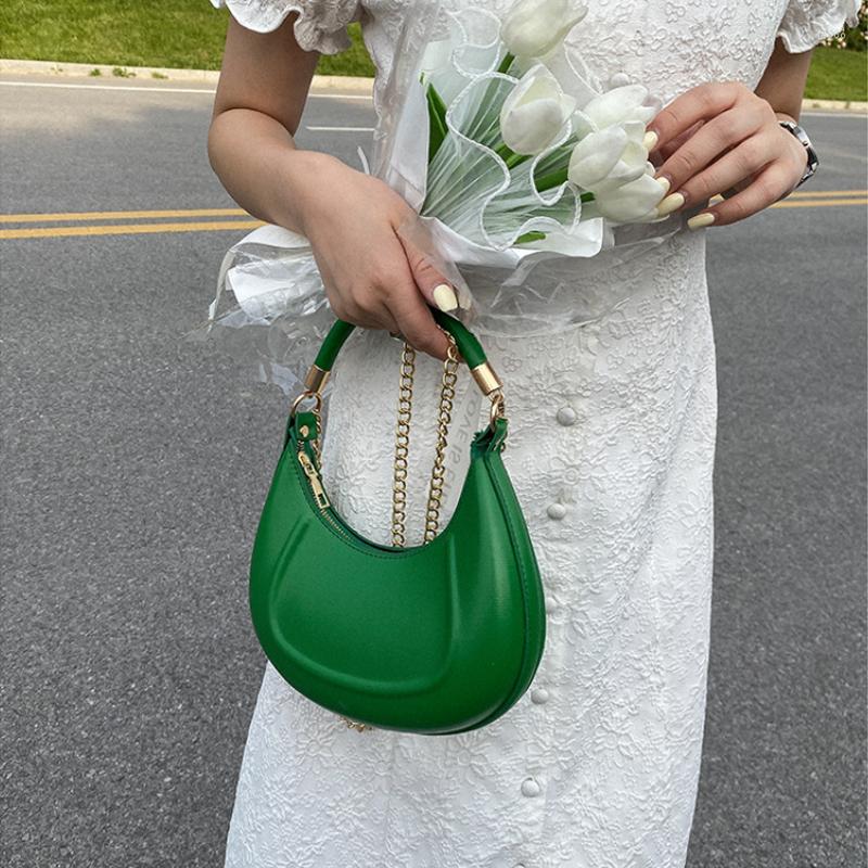 

Evening Bags Woman Hobo Bag Luxury Design 2023 Vintage Handbag Leather Clutch Purse Small Shoulder For Chain Crossbody, Orange