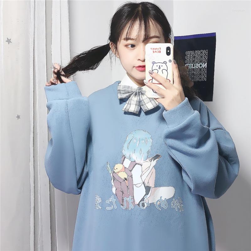 

Women' Hoodies Oversize Graphic Cute Girls Womens Sweatshirt Japanese Printing Friends Hoodie Harajuku Elegant, Blue