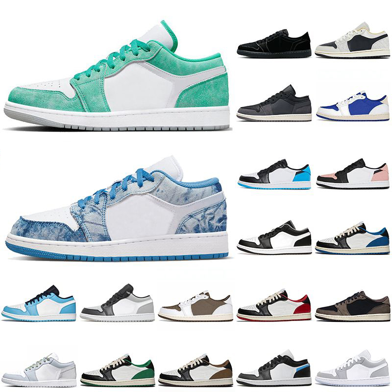 

Jumpman 1 Low Basketball Shoes Women Men Retros Trainers Washed Denim Olive New Emerald Craft Inside Out Black Phantom Tear Away Silver 1s Lows Sneakers