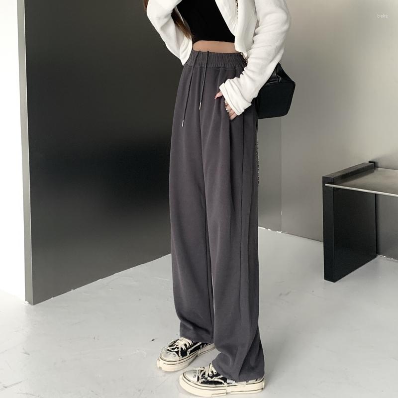 

Women's Pants Spring Jogger Women Wide Leg Drawstring Sweatpants Solid High Waist Elastic Woman Y2k Loose Streetwear Long Trousers, Xiaox 6008 qianhui