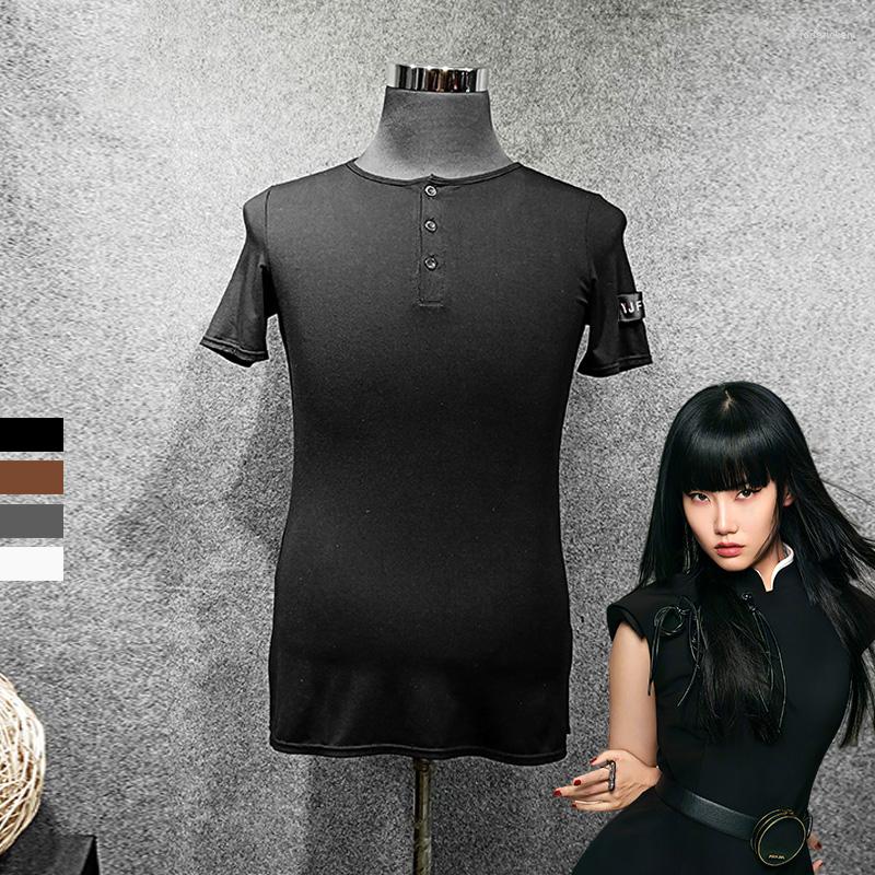 

Stage Wear Latin Dance Top For Men Short Sleeve Black Round Neck Shirt Male Practice Dancewear Adult Rumba Samba Tango DN3407