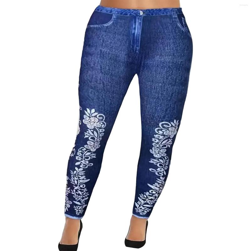 

Women's Leggings Women's Digital Printed Tight Sports Yoga Imitation Denim Athletic Women, Blue