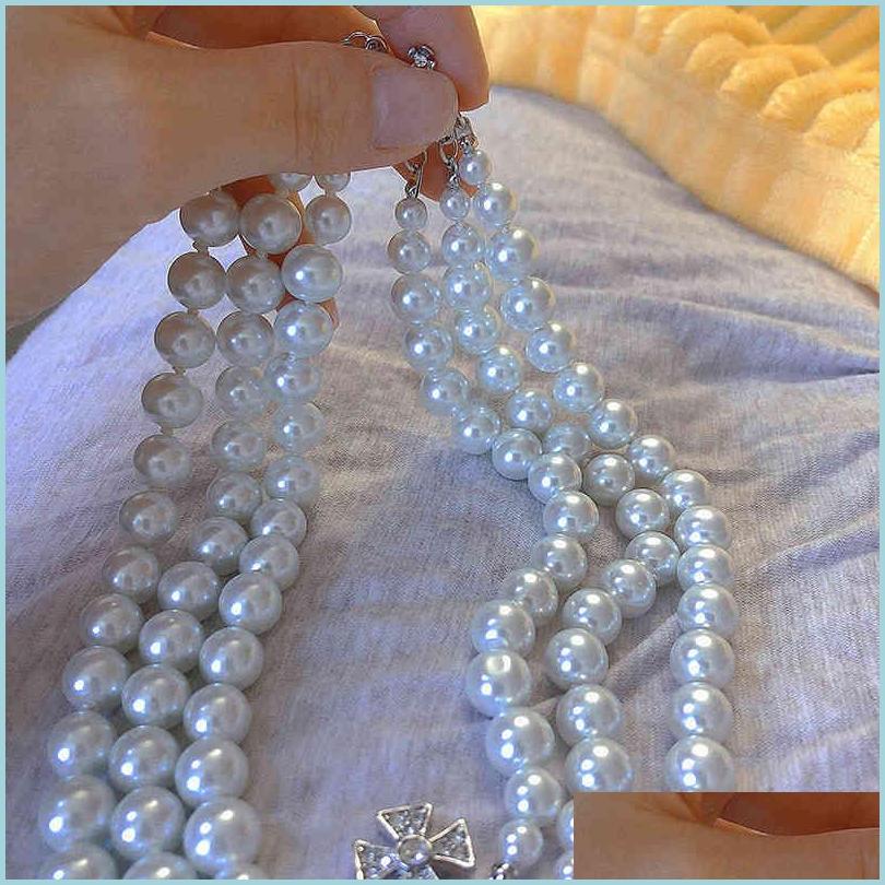 

Pendant Necklaces Ins Fashion Crystal Necklace Cristal Naszyjnik Pearl Choker For Women Wedding Fine Jewelry Gifts Drop Delivery Pend Dhtfj