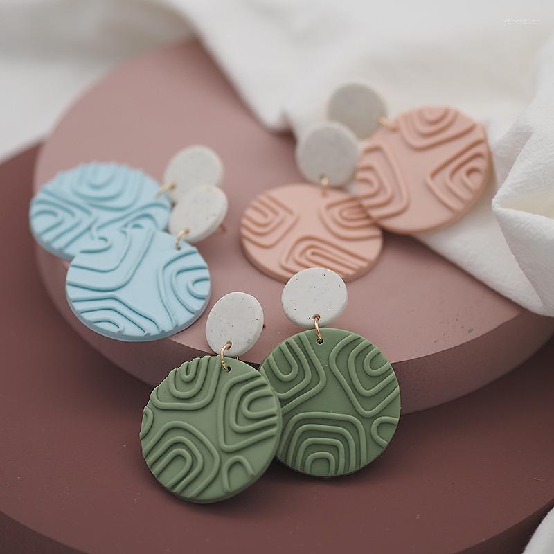 

Dangle Earrings Trendy 2023 Fashion Handmade Polymer Clay Single Color Sets Sculpture Pendant Statement Studs