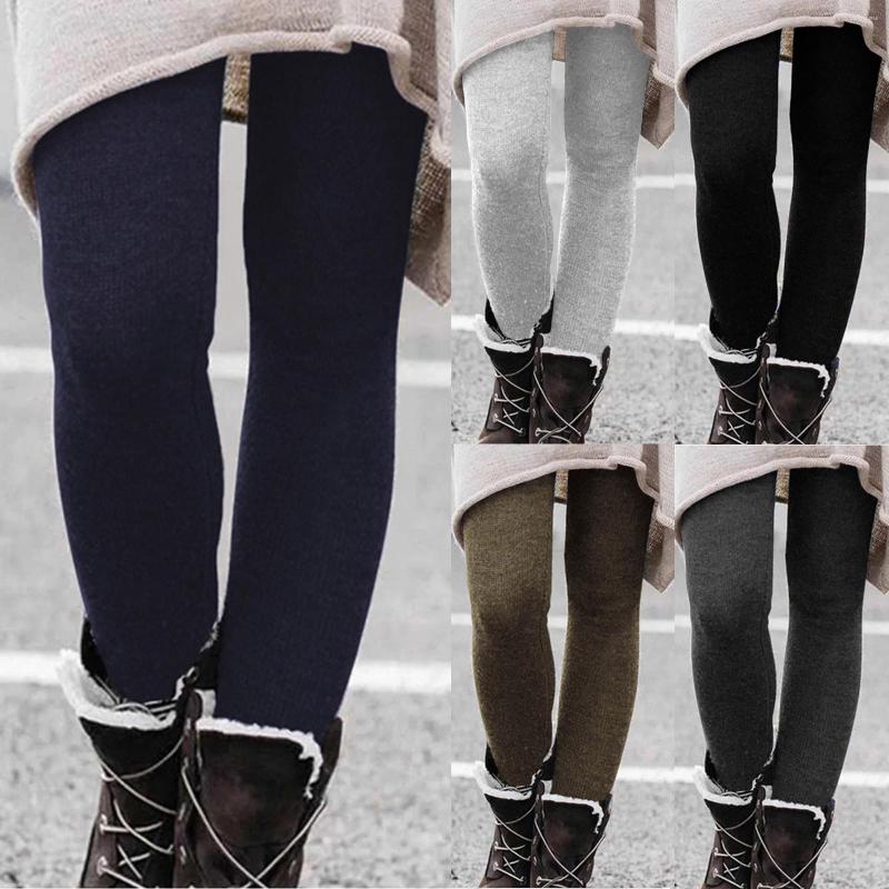 

Women's Leggings Women's Autumn And Winter Thermal Cotton Pants Warm Velvet Thicken Solid Color Elastic Waist For Adult, Black