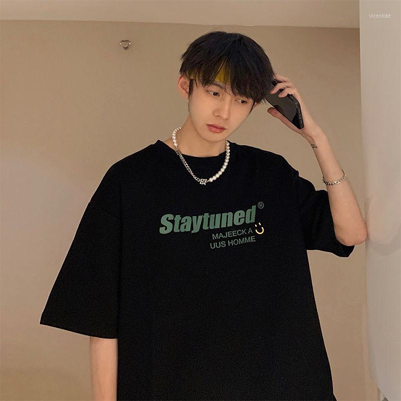 

Men' T Shirts 2023 Summer Cotton T-shirt Short Sleeve Men' Half Alphabet Print Crewneck High-quality, Beige