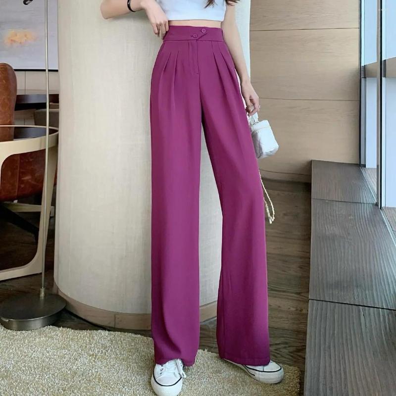 

Women's Pants Wide-leg Women High-waist Summer Straight Leisure Versatile Women's Pure Color Streetwear Sweatpants, Gy