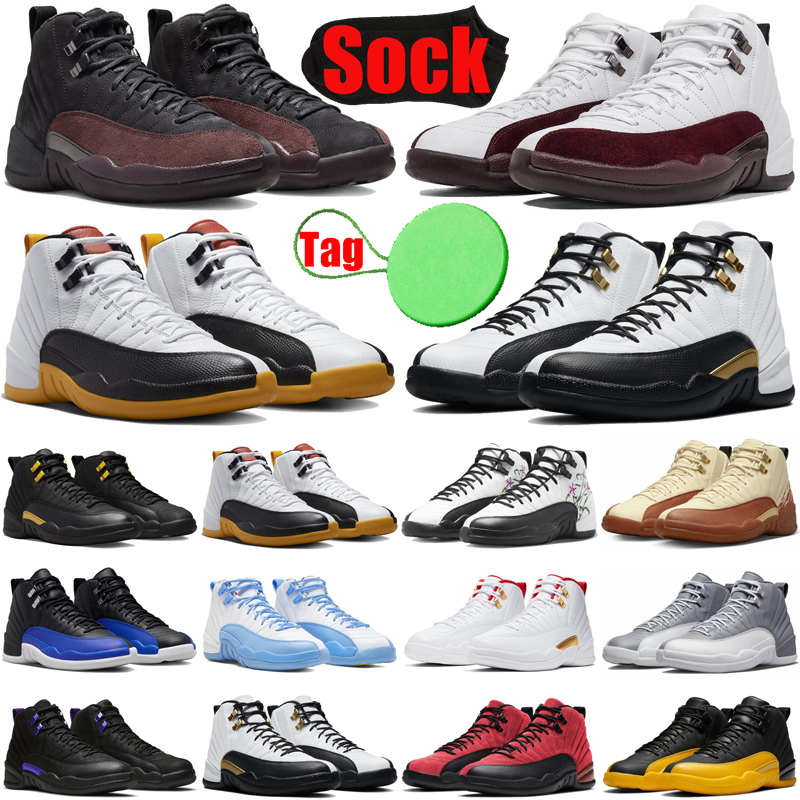 

A Ma Maniere 12 12s mens basketball shoes Black Taxi Cherry White Muslin Stealth Hyper Royal Royalty Flu Game Field Purple men trainers sneakers shoe discount, #21 french blue