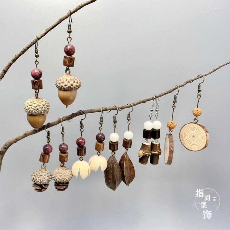 

Dangle Earrings Oak Fruit For Women Creative Personality Plant Vintage Literary Temperament Handmade